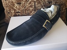 PRADA Monk dress Monk  Loafer Moccasin Navy Blue Suede Men 10.5 UK/11.5 US $990