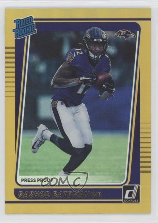2021 Panini Donruss Rated Press Proof Premium Rashod Bateman #265 Rookie RC 0b2r