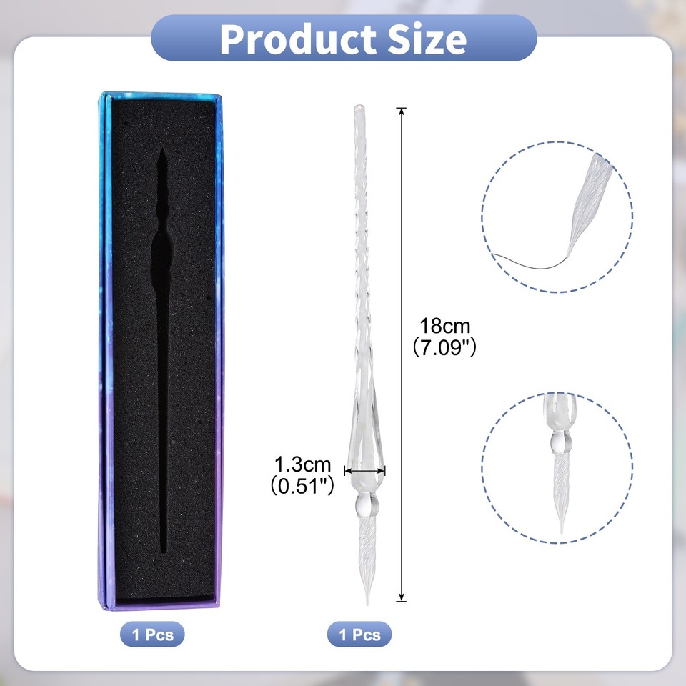 Glass Dip Pen Set, Calligraphy Dipped Pen Kit with Box, White | eBay ...