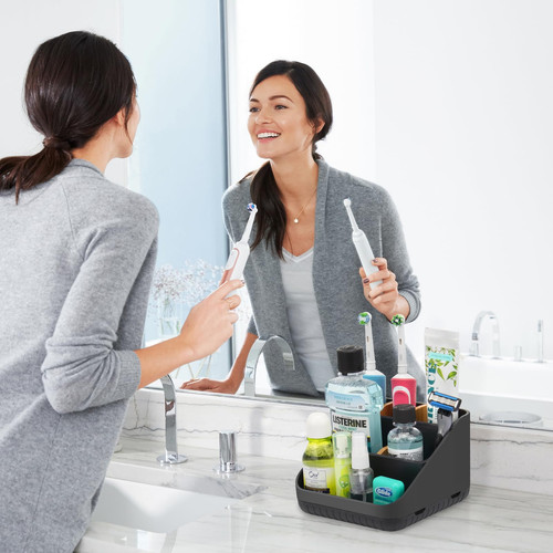 Toothbrush Holders Bathroom Countertop Organizer-Tooth Brushing Holder 6 Slot... - Picture 2 of 7