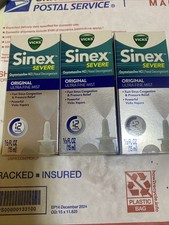 Vicks Sinex SEVERE Nasal Spray 12 Hour 0.50 oz ULTRA FINE MIST PUMP 3 pack