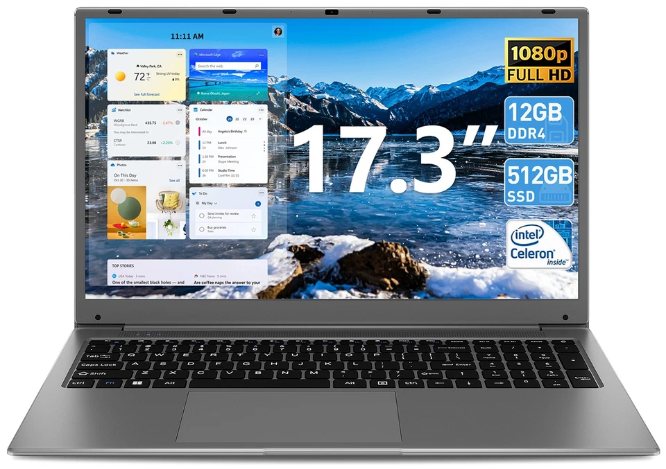 Business Laptop 17.3" IPS Display | Intel N5095 | 12GB RAM 512GB SSD | Windows11 - Image 2 of 4