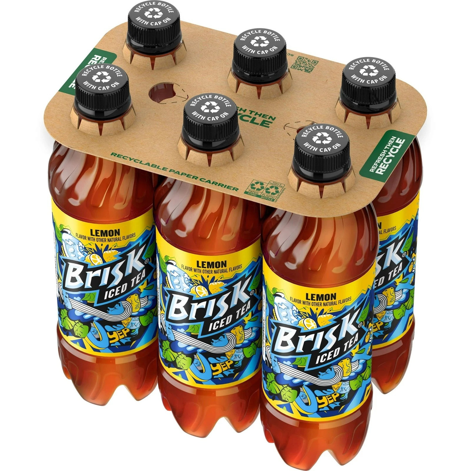Lipton Brisk Iced Tea, Lemon, 16.9 Fl Oz, 6 Count ONE DAY FREE FAST SHIPPING!!!!
