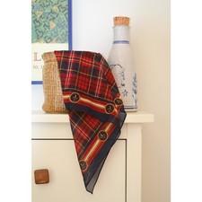Vintage Navy Red Plaid Scarf