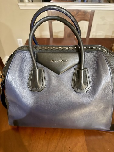 Givenchy Antigona Silver Hardware Shoulder Bag Medium Black Leather