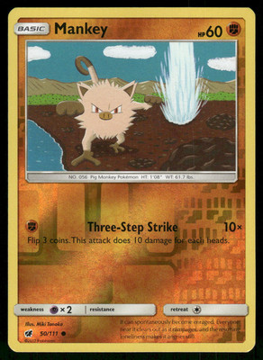#50/111 Mankey SM - Crimson Invasion Reverse Holo