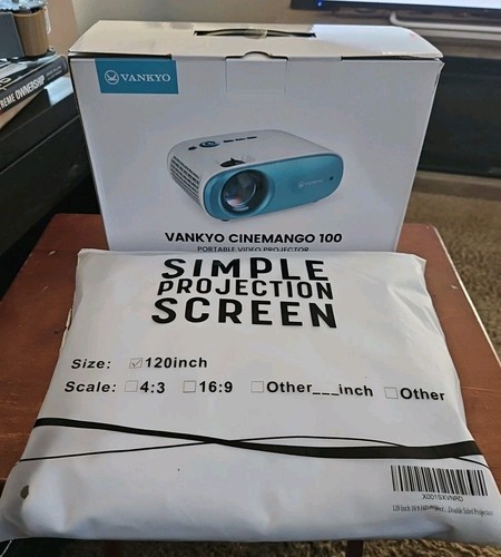 BRAND NEW VANKYO Cinemango 100 Portable Video Projector 720P 1280x720 W/ Screen - Picture 1 of 5
