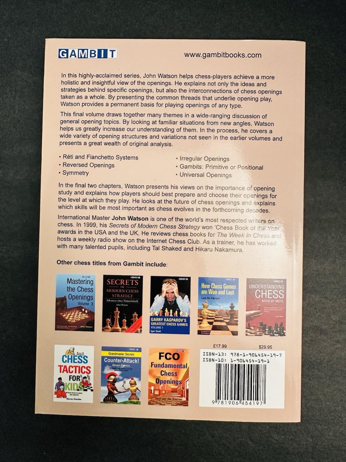 Mastering the Chess Openings by John Watson (2010, Trade Paperback) for ...