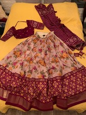 3 pc Indya Luxe Indian Wear Choli, Lehenga Dupatta Size Small
