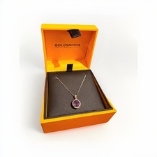 Goldsmiths 9KT White Gold Amethyst Diamond Necklace