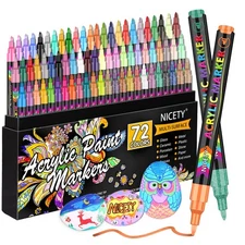 72 Colors Acrylic Paint Pens Paint Markers, Extra Fine Tip Point Acrylic Pain...