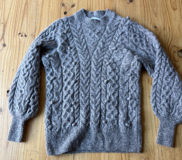Seed Grey Cable Wool Alpaca Knit Jumper XXS AU 6