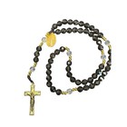 Black Glass Rosary 10 inches around and 15 inches in full length — photo 1