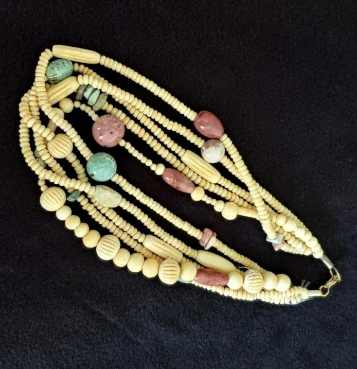 Collar Talbots Marfil Torsade Rodonita Prehnita 17 Pulgadas Foto 3 de 4