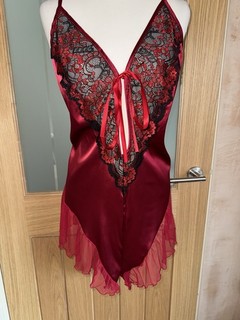 Liquid Satin All In One Teddy Playsuit Lingerie Size 20 22 3XL Measurements