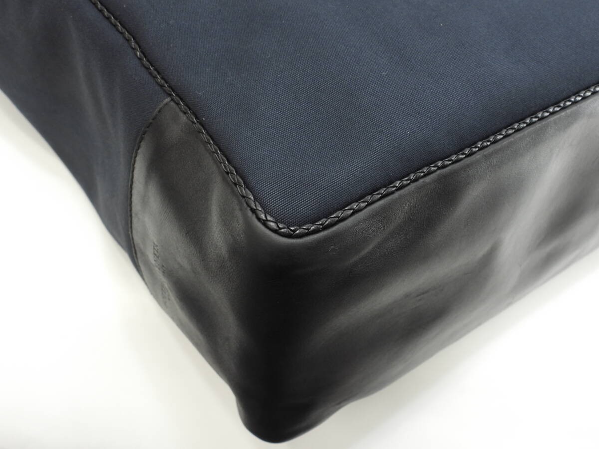 Bottega Veneta Intrecciato Tote Bag Black Cotton Leather Men's Good Condition thumbnail 6