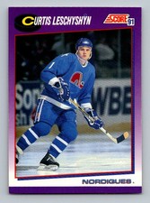 #58 1991-92 Score Curtis Leschyshyn Quebec Nordiques