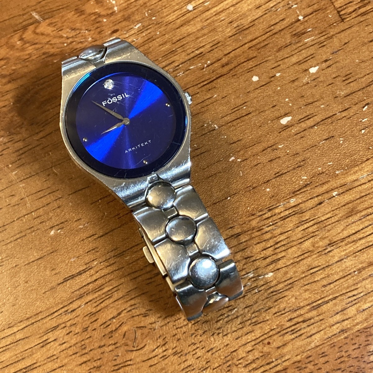 Fossil Arkitekt Mens Watch FS-2710 35mm Blue dial all Stainless 
