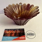 Vintage Blenko Art Glass Petal Bowl daisy bowl black cherry non catalog color