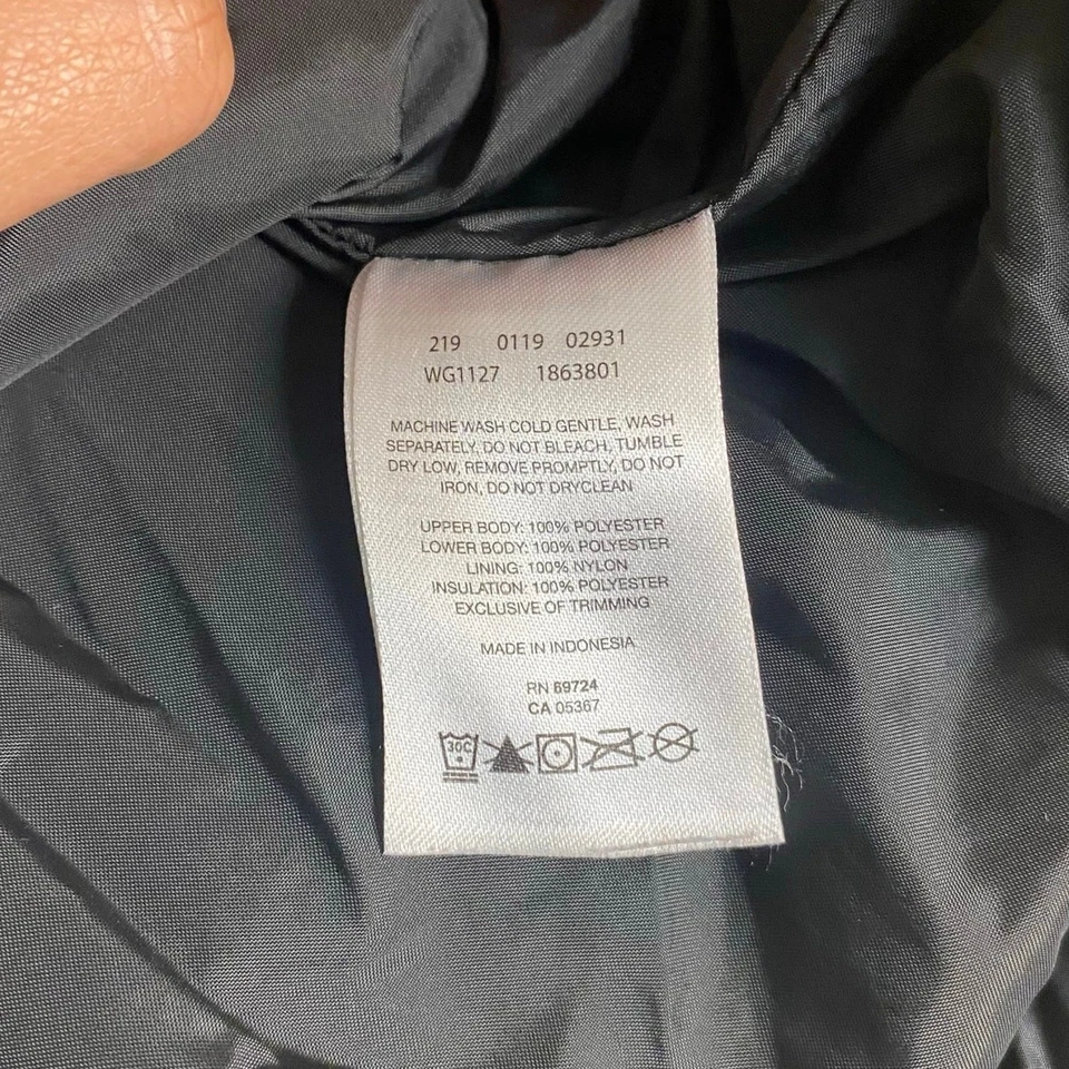 Columbia Abrigo Puffer Negro Cremallera Completa Rosa Acentos Con Capucha Niñas TALLA M Foto 3 de 4