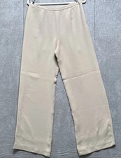 Giorgio Armani Beige Wide Leg Dress Pants High Rise Tailored Womens 30