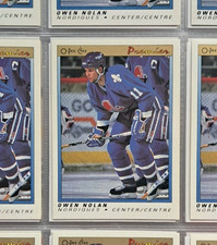 1990-91 O-PEE-CHEE PREMIER OWEN NOLAN RC ROOKIE HOCKEY CARD #86 Quebec Nordiques. rookie card picture