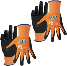 Work Gloves, Knit Dipped Cut Resistant, Nitrile Coated, Nylon-Spandex, 2XL, 2-Pa