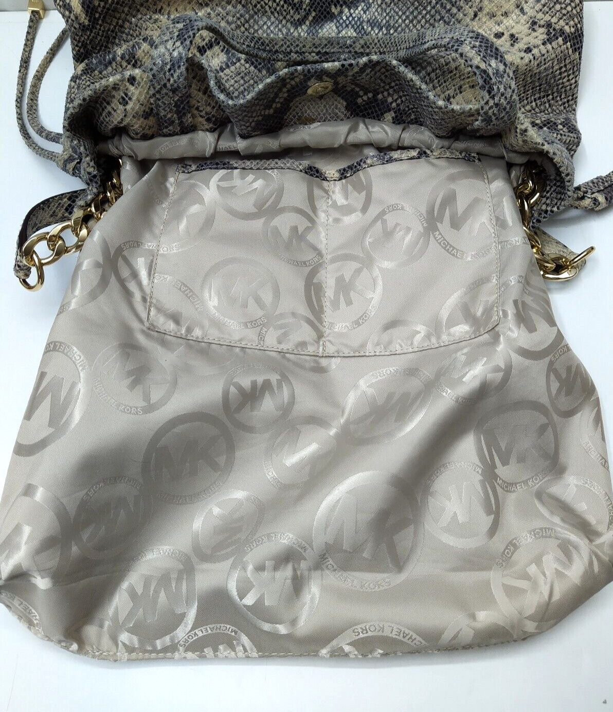 Michael Kors Python Embossed Leather Drawstring B… - image 18