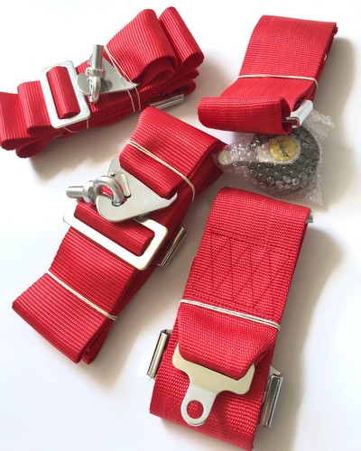 Universal Red Sabelt 4 Point Camlock Quick Release Racing Seat Belt Harness - Picture 4 of 8