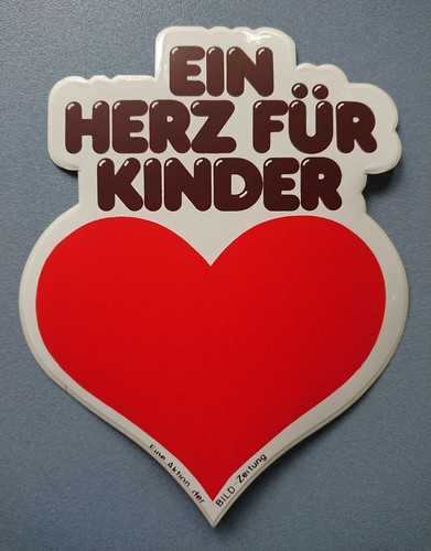 Aufkleber Sticker Ein Herz für Kinder Aktion der Bild Zeitung 10,8 x 13,5 cm