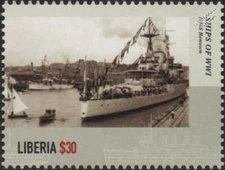 WWI HMS RENOWN (1916) Royal Navy Battlecruiser Warship Stamp (in Auckland)