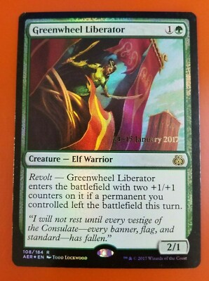 1x Greenwheel Liberator | FOIL | Aether Revolt Prerelease | MTG Magic Cards
