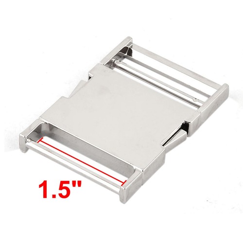 Bag Metal Flat Side Quick Release Buckle 1.5" Inside Width Silver Tone - Picture 2 of 4