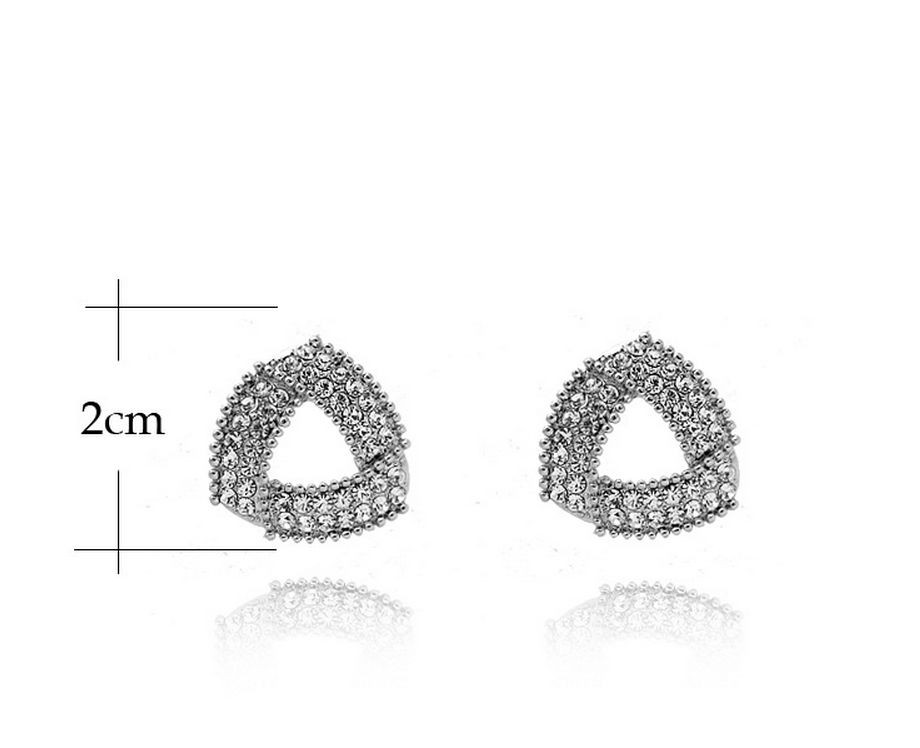Pave Diamond Triangle Stud Earrings In 18k White Gold – Filigree Jewelers - Foto 9