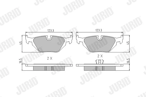 ⭐ Kit de plaquettes de frein, frein à disque JURID 571527J BMW Z3 Roadster/3/3 T - Photo 2/2