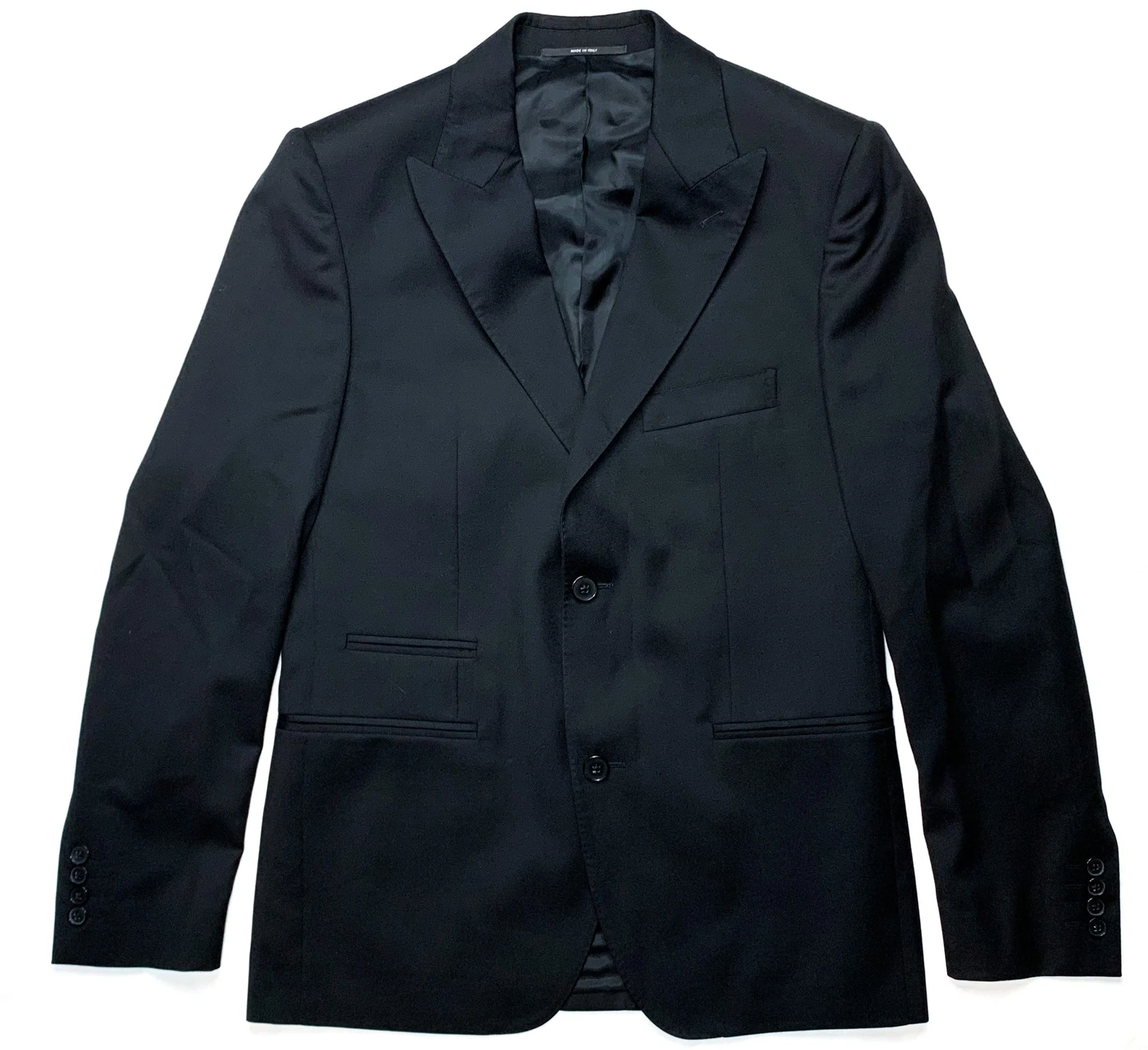 HERMÈS Giacca blazer uomo Hermes Uiniform nero lana pizzo risvolto taglia 54