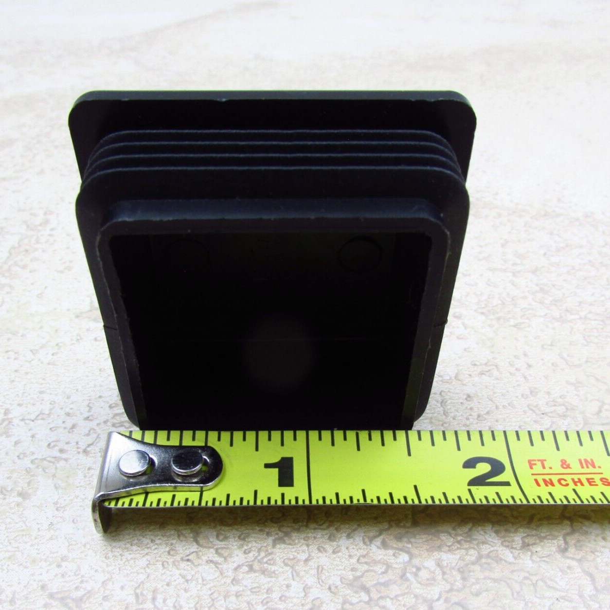 QTY 4  Black 1-3/4" Inch, 10-14 Gauge Square Tube End Cap Plastic Insert Plugs