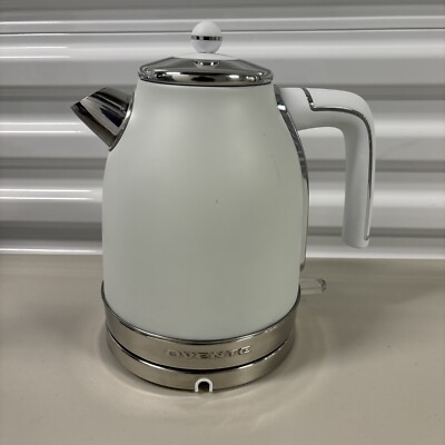 Ovente Electric Water Kettle 1.7L Premium Matte Stainless 1500W White KS777W