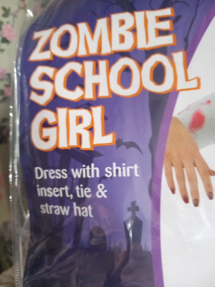 Ladies Zombie Bloody Schoolgirl Halloween Fancydress Costume Large eBay
