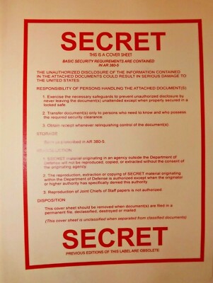 Special Authorization Folder NRO DOD FBI DIA NSA CIA MI6 NSC NCIC ONI DCI POLICE