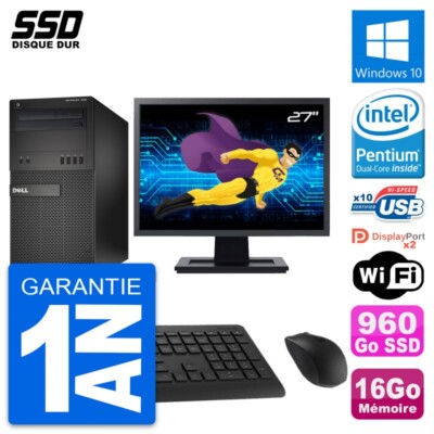 PC tour DELL XE2 MT Bildschirm 27 '' Pentium G3220 RAM 16Go SSD 960Go Windows 10