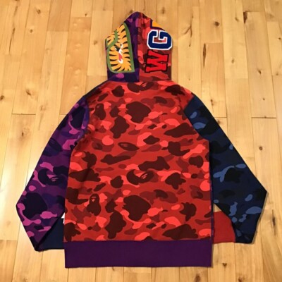 トップス ABC CAMO CRAZY  SHARK FULL ZIP HOODIE Buy BAPE ABC Camo Crazy Shark Full Zip Hoodie 'Green/Blue