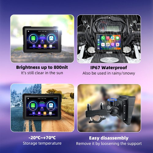 Universal Portable Linux Motorcycle Navigation 5"IPS Screen IP67 Carplay BT5.0 - Picture 8 of 22