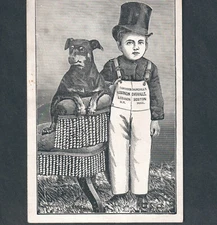 Lebanon Overalls NH Carter & Churchill Artist A.T. Bricher woodcut Ad Trade Card