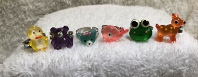 10 x kleine Kinder Harz Tier verstellbare Ringe mehrfarbig Party Tasche