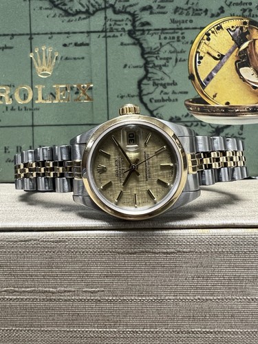 Ladies Rolex Oyster Perpetual Datejust 18k Gold Stainless Jubilee Linen 79173 - Picture 2 of 9