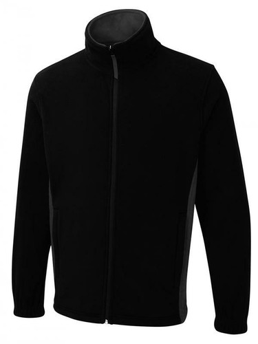 UNEEK Two Tone Full Zip Fleece Jacket Casual Uniform Contemporary Fit UC617 - Picture 2 of 6