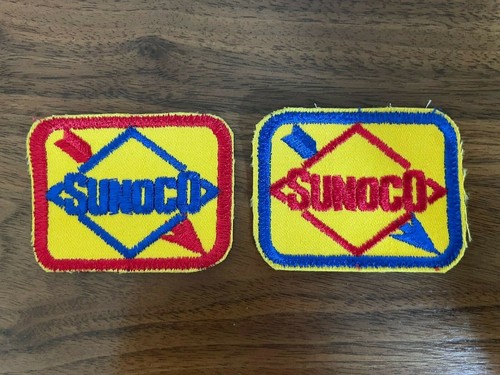 Vtg SUNOCO Gasoline Mechanic Uniform Patches (2) Petroleum Sun Oil NASCAR Racing - Picture 2 of 6