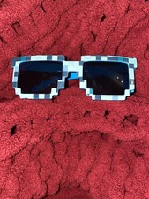 Blue Mindcraft Sunglasses Block Pixel