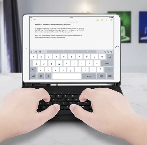 For iPad Air 3rd Gen 10.5 in Smart Folio Case Leather Stand Cover with Keyboard - Picture 8 of 12